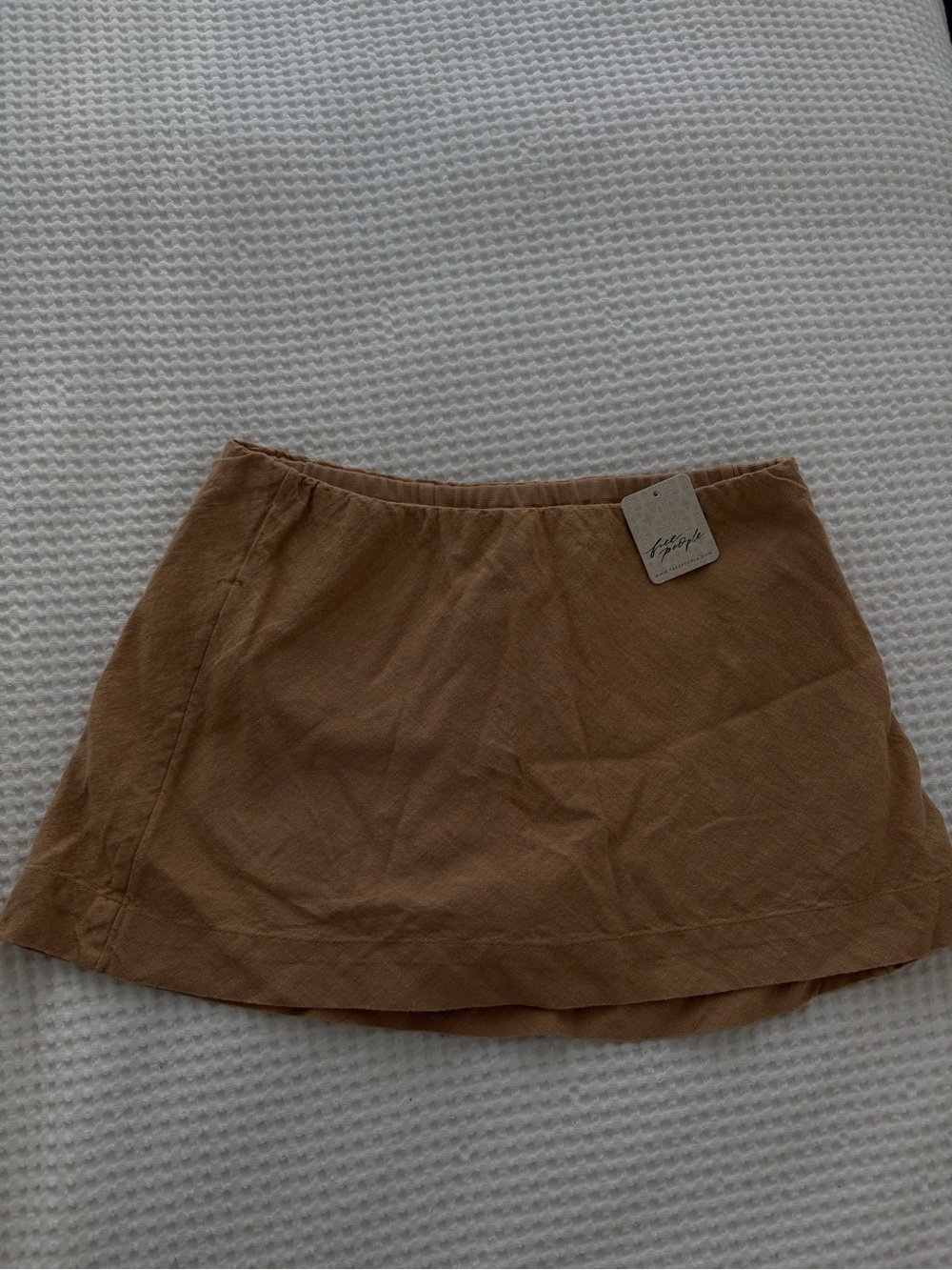 Free People Tan Mini Skort